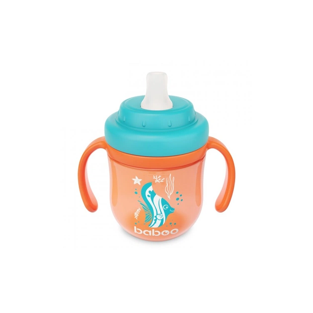 Поїльник-непроливайка Baboo із силіконовим носиком Marine 200 мл Помаранчева (90599) - picture 2