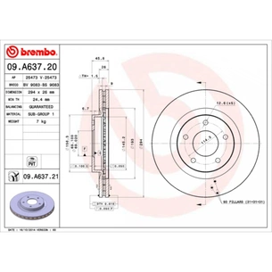 Гальмівний диск Brembo 09.A637.21 зображення 1
