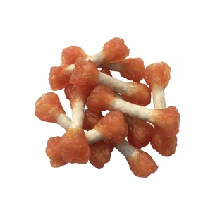 Ласощі для собак Lucky Star М'які гантельки з м'ясом курки на пресованій кістці з сиром шкір 6 см 500 г (4820144302138) зображення 1