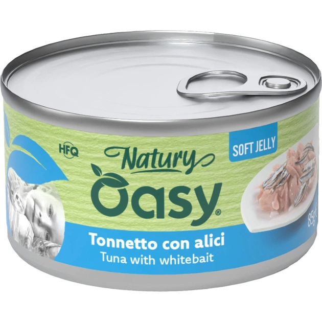 Консерви для котів OASY Wet Natury з тунцем та мальком 85 г (8054329513019) - зображення 1