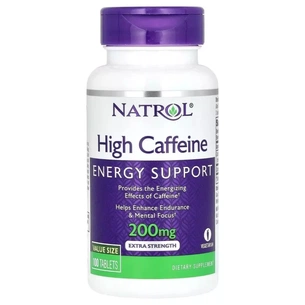 Вітамінно-мінеральний комплекс Natrol Кофеїн високоефективний, 200 мг, High Caffeine, 100 таблеток (NTL-04794) зображення 1