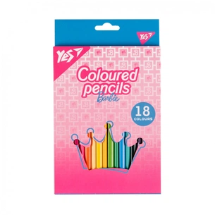 Олівці кольорові Yes 18 кольорів Barbie рожевий (290735) зображення 1