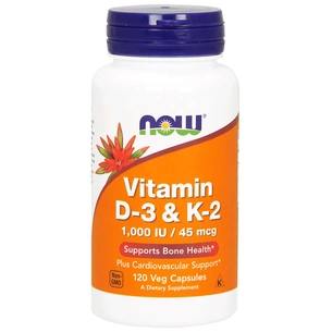 Вітамін Now Foods Вітамін D3 і К2, Vitamin D3 & K-2, 1,000 ME / 45 мкг, 120 ка (NOW-00369) зображення 1