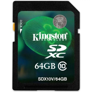Карта пам'яті Kingston 64Gb SDXC class 10 (SDX10V/64GB) зображення 1