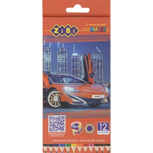 Олівці кольорові ZiBi Car шестигранні 12 кольорів (ZB.2446) зображення 1