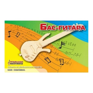 Збірна модель Мир деревянных игрушек Бас-гітара (И002) зображення 1