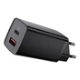 Зарядний пристрій Baseus 2xUSB 65W GaN (USB-C+USB-A) black (CCGAN2L-B01) - зменшене зображення 1