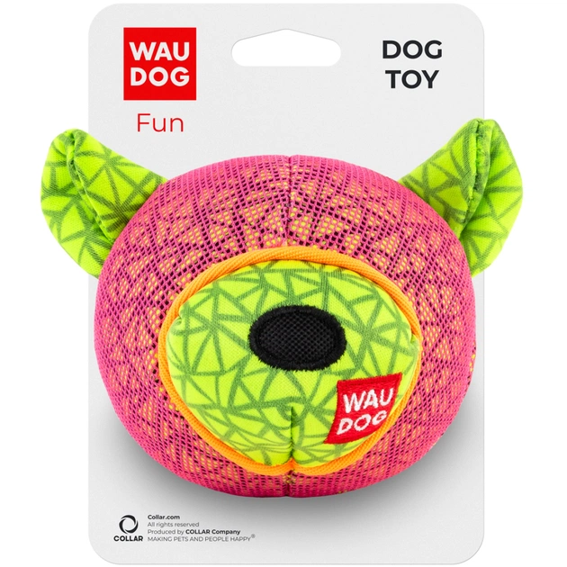 Іграшка для собак WAUDOG Fun Ведмедик 12х11 см рожева (62057) - зображення 1