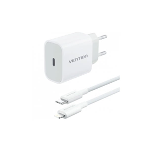Зарядний пристрій Vention 1xUSB-C PD20W + cable USB-C to Lightning white (G17W0-EU) зображення 1