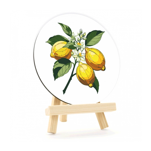 Картина по номерам Rosa Сонячні лимони", кругла, 15 см, з мольбертом (4823098548683) - picture 2