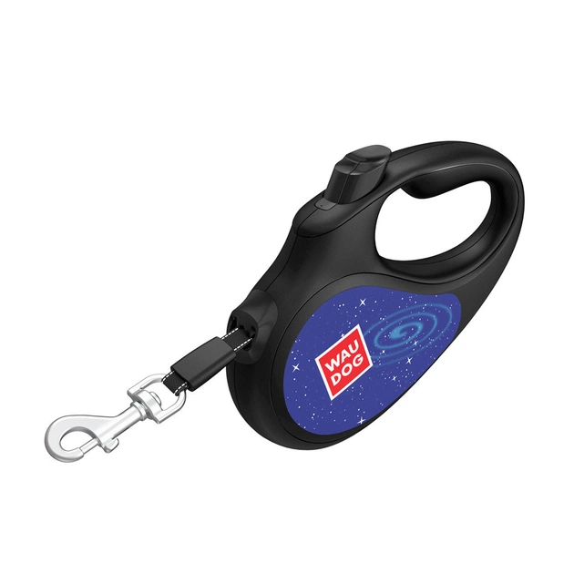Повідок для собак WAUDOG R-leash "Ракета" світловідбивна стрічка М до 25 кг 5 м чорний (8125-0125-01) - зображення 4