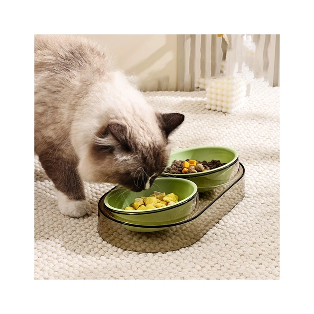 Посуд для котів Me&Pet Миска подвійна зелена (NMP28-2) - picture 9