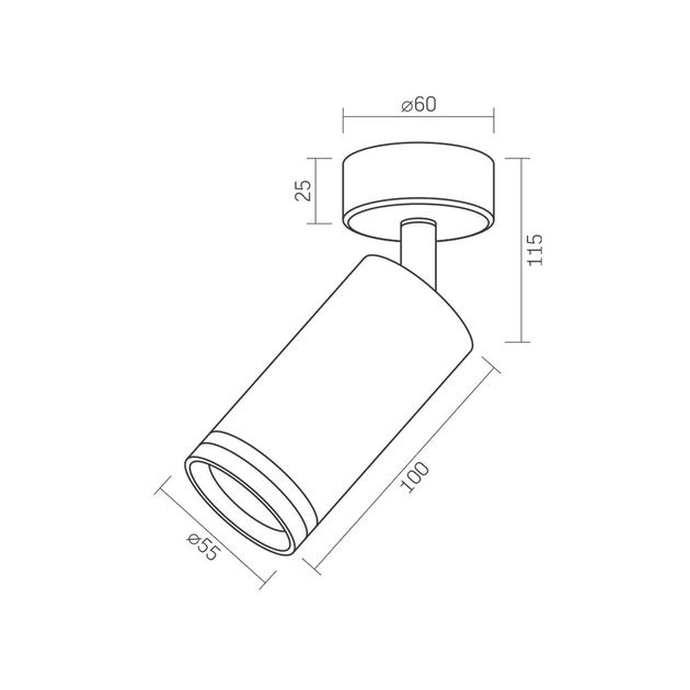 Світильник точковий Videx під лампу GU10 SPF05B накладний поворотний чорний (VL-SPF05B-B) - зображення 2