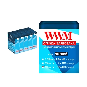 Стрічка до принтерів 10мм х 10м Refill HD к. Black*5шт WWM (R10.10H5) зображення 1