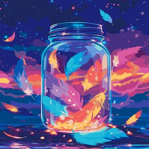 Картина по номерам Santi Магічне піря 40х40 см LED підсвіт (956543) зображення 1