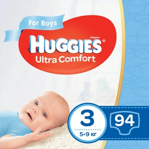 Підгузки Huggies Ultra Comfort Giga 3 для хлопчиків (5-9кг) 94 шт (5029053543659) зображення 1