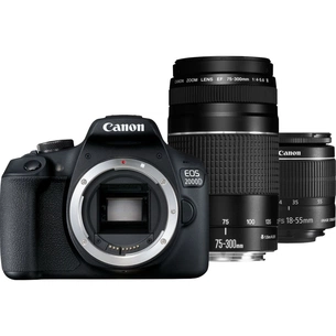 Цифровий фотоапарат Canon EOS 2000D 18-55 + 75-300 kit (2728C021AA) зображення 1