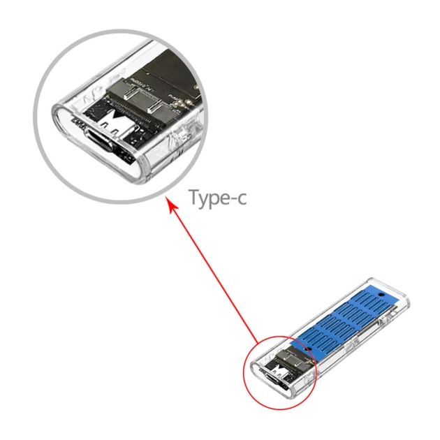 Кишеня зовнішня Dynamode M.2 SSD NVMe/SATA combo ч-з USB3.2 GEN2 Type-C (DM-CAD-SSD09) - picture 4