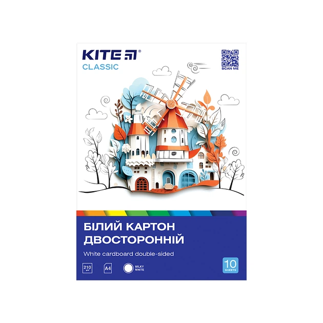Белый картон Kite A4 Classic 10 листов (K-254) - изображение 1