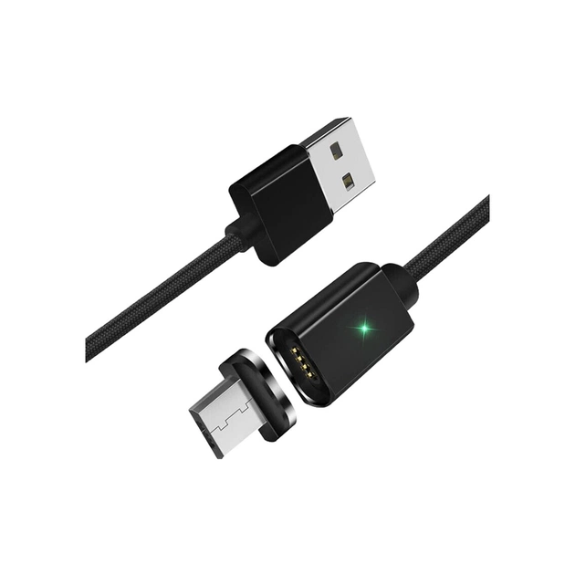 Дата кабель USB 2.0 AM to Micro 5P 1.0m Magnetic black Essager (EXCCXM-ML01) - зображення 1