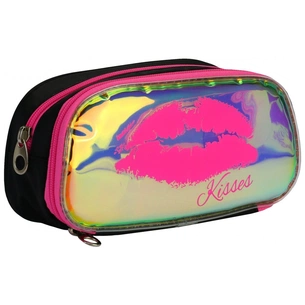 Пенал Cool For School 2 відділення неоновий з помпоном Рожевий (CF6618-pink) зображення 1