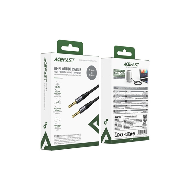 Кабель мультимедійний 3.5mm M to 3.5mm M 1.0m black Acefast (6974316285267) - picture 4