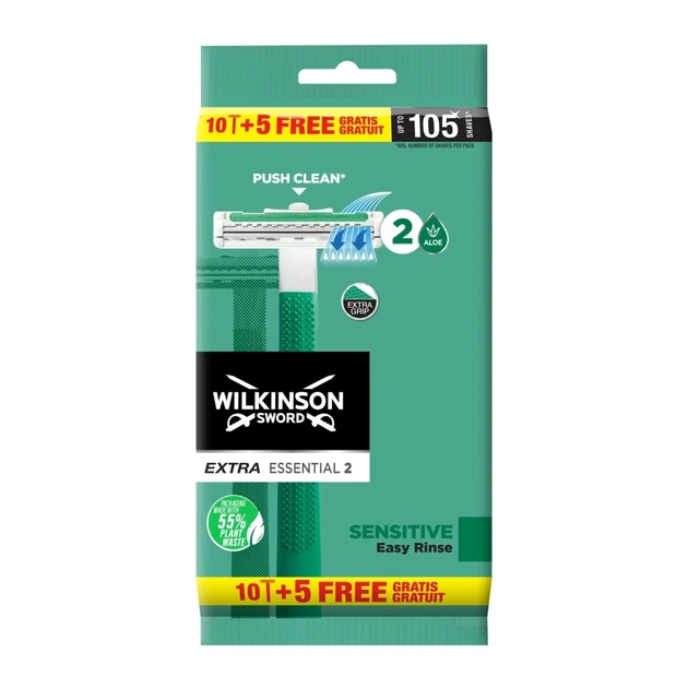 Бритва Wilkinson Sword Extra 2 Sensitive 10+5 шт. (4027800348503) - изображение 1