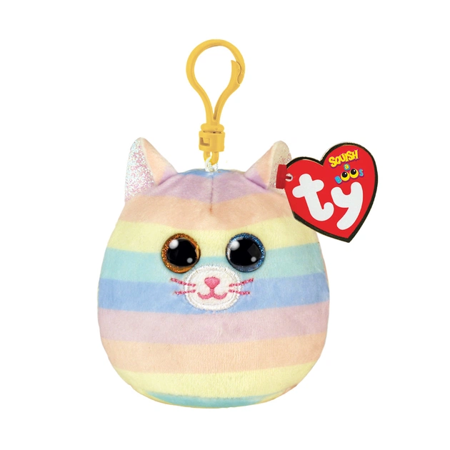 Мягкая игрушка Ty брелок Squish-A-Boos Кошка Heather 12 см (39561) - изображение 1