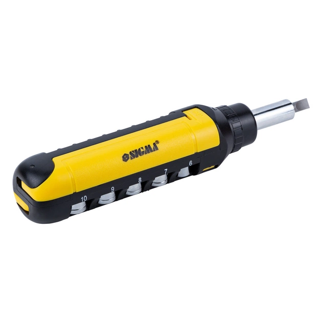 Набір викруток Sigma з реверсом + насадки торцеві та біти 1/4" 13шт CrV (4001931) - picture 7