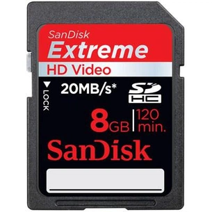 Карта пам'яті SanDisk 8Gb SDHC HD Video eXtreme (SDSDX-008G-X46) зображення 1