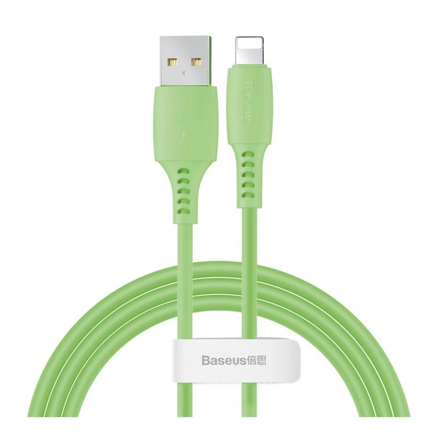 Дата кабель USB 2.0 AM to Lightning 1.2m 2.4A green Baseus (CALDC-06) - изображение 1