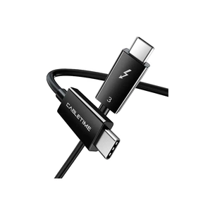 Дата кабель USB-C to USB-C 0.5m Thunderbolt 3 100W (20V/5A) 5K60Hz Cabletime (CA915392) picture 1