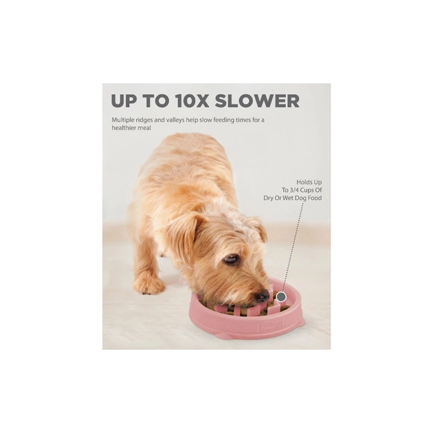 Посуд для собак Outward Hound Миска-лабіринт Fun Feeder хвиля XS рожева (0700603697545) - picture 6