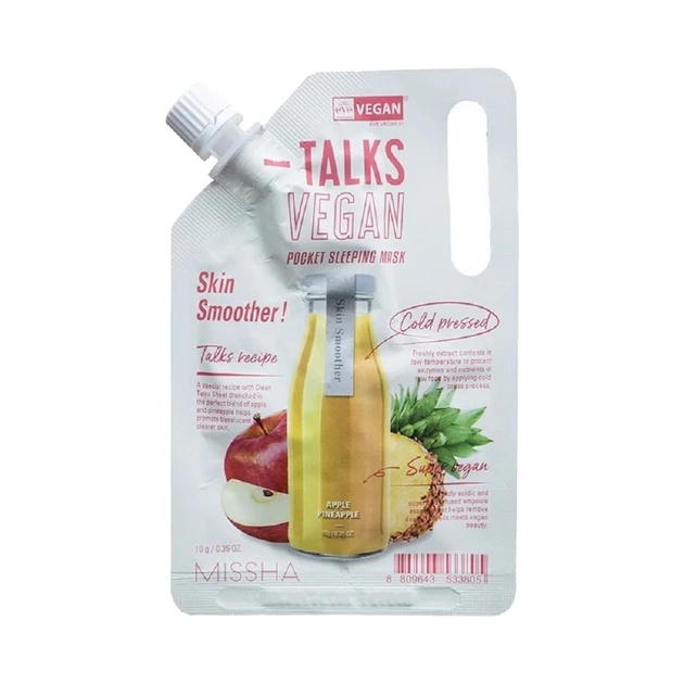 Маска для обличчя Missha Talks Vegan Squeeze Pocket Sleeping Mask Skin Smoother 10 г (8809643533805) - зображення 1
