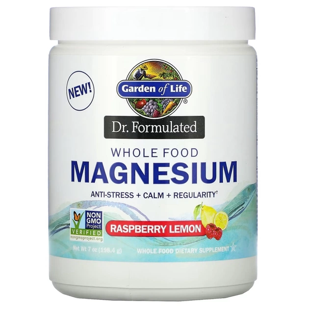 Мінерали Garden of Life Магній Цільнохарчовий, смак малини та лимона, Whole Food Magnesium (GOL-12279) - зображення 1