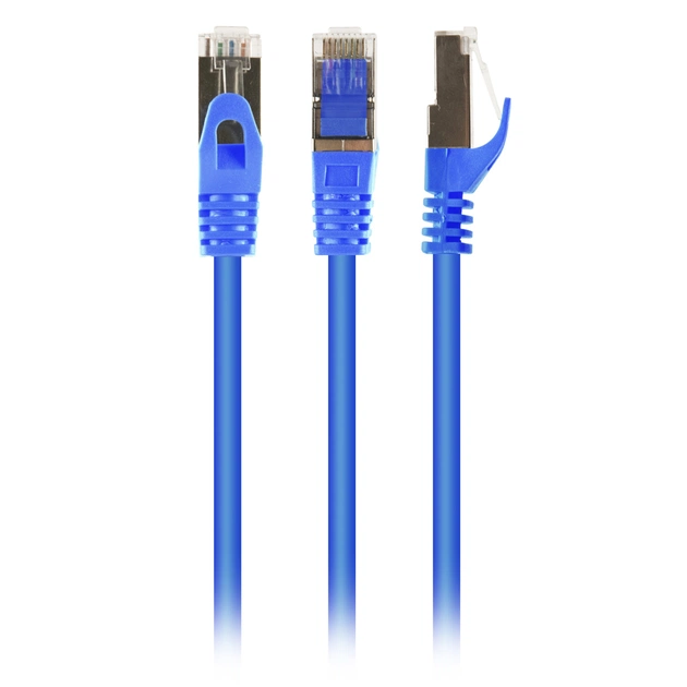 Патч-корд 0.25м S/FTP Cat 6A CU LSZH blue Cablexpert (PP6A-LSZHCU-B-0.25M) - зображення 1