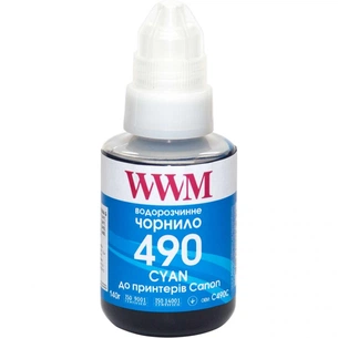 Чорнило WWM Canon GI-490, 140г Cyan (C490C) зображення 1