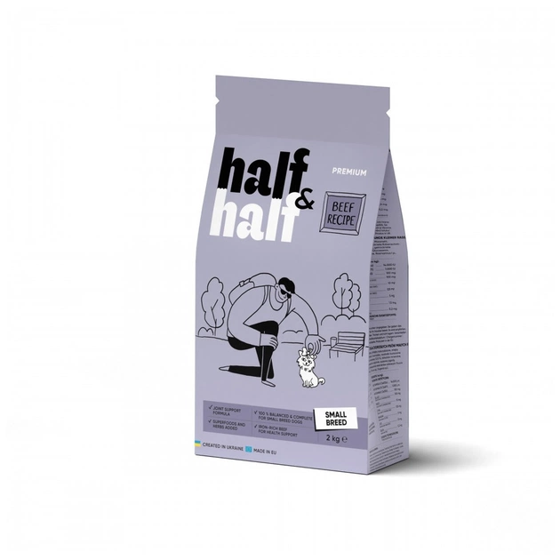 Сухой корм для собак Half&Half для маленьких пород с говядиной 2 кг (4820261920727) - изображение 1