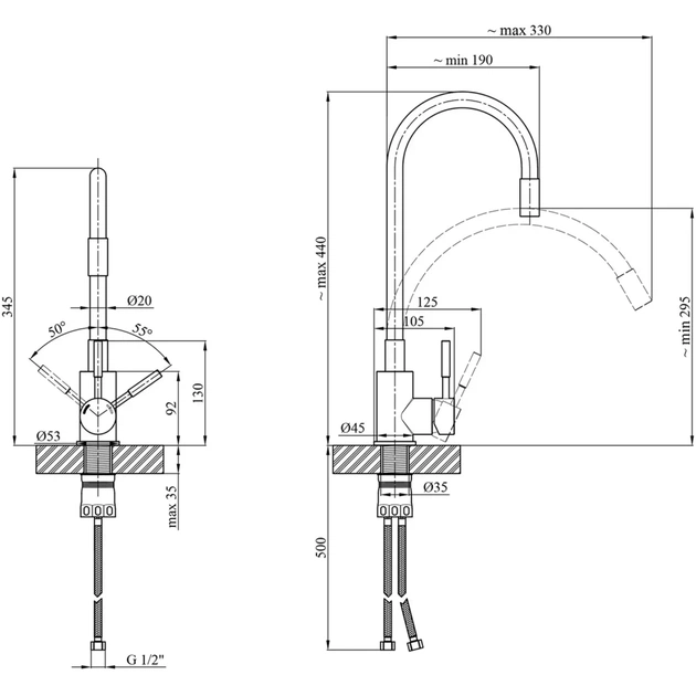 Змішувач Kroner Klassisch-ESG035BLK (CV024353) - picture 8