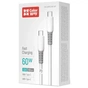 Дата кабель USB-C to USB-C 1.0m 3A PD60W liquid silicone white ColorWay (CW-CBPDCC093-WT) - зменшене зображення 4