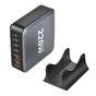 Зарядний пристрій XoKo 1xUSB-С PD100W + 1xUSB-С PD45W + 2xUSB-С PD20W + 2xUSB QC18W 220W GaN (QC-220) - зменшене зображення 2
