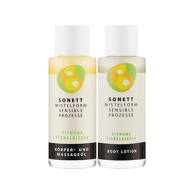 Набір косметики Sonett Органічний подарунковий набір Сосна та лимон Для тіла та масажу 2 x 50 мл (4007547771505) - picture 2