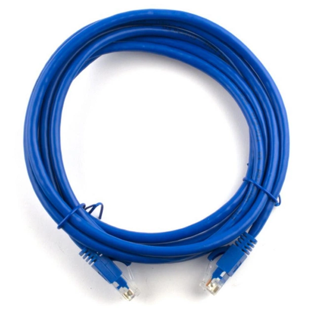 Патч-корд 10м, RJ-45, Cat.5e, CU, медь, синий Ritar (PCR-CU/10Be / 09800) - изображение 1