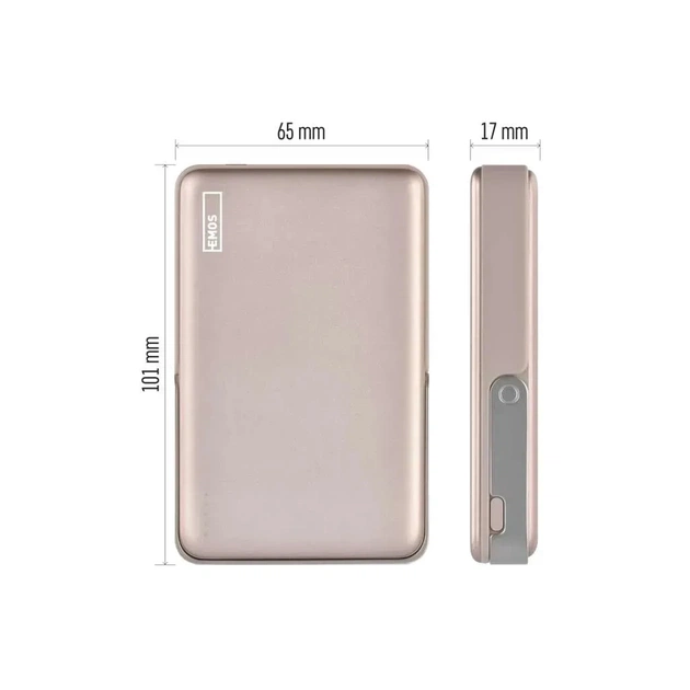 Батарея універсальна EMOS 10000mAh, MagSafe, 20W, pink (B0552RG) - зображення 3
