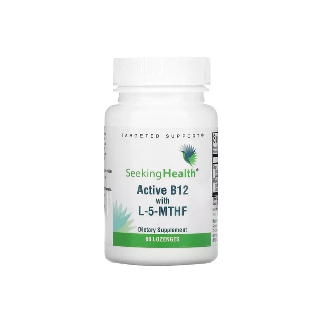 Вітамінно-мінеральний комплекс Seeking Health Вітамін B12 з L-5-MTHF, смак вишні, Active B12 With L-5-MTHF, 60 жувач (SKH-52006) - зображення 1