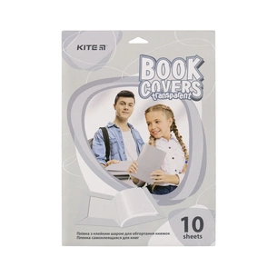 Обкладинки для книг Kite Плівка самоклеюча 50x36 см, 10 штук, прозора (K20-306) зображення 1