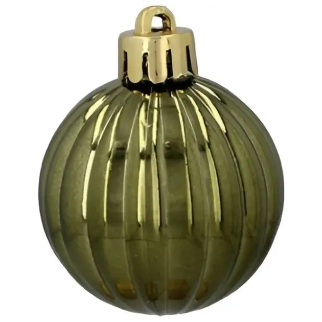 Ялинкова іграшка Chomik пластикові кульки 16 шт, 4 см, зелені і білі (5900779877351_2) - picture 5