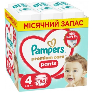 Підгузки Pampers Premium Care Pants Розмір 4 (9-15 кг) 94 шт (8006530320160) зображення 1