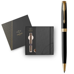 Ручка кулькова Parker SONNET 17 Black Lacquer GT BP + блокнот Parker + подар.упак. GIFT24 (86 032b24) изображение 1