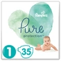Підгузки Pampers Pure Protection Розмір 1 Newborn 2-5 кг 35 шт. (8001841023120) - зменшене зображення 1